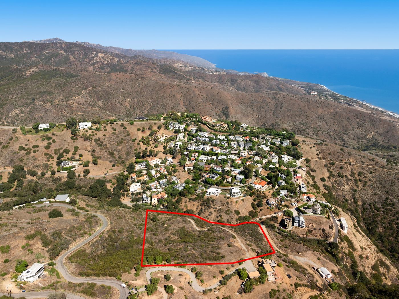 The parcel and the coastline beyond